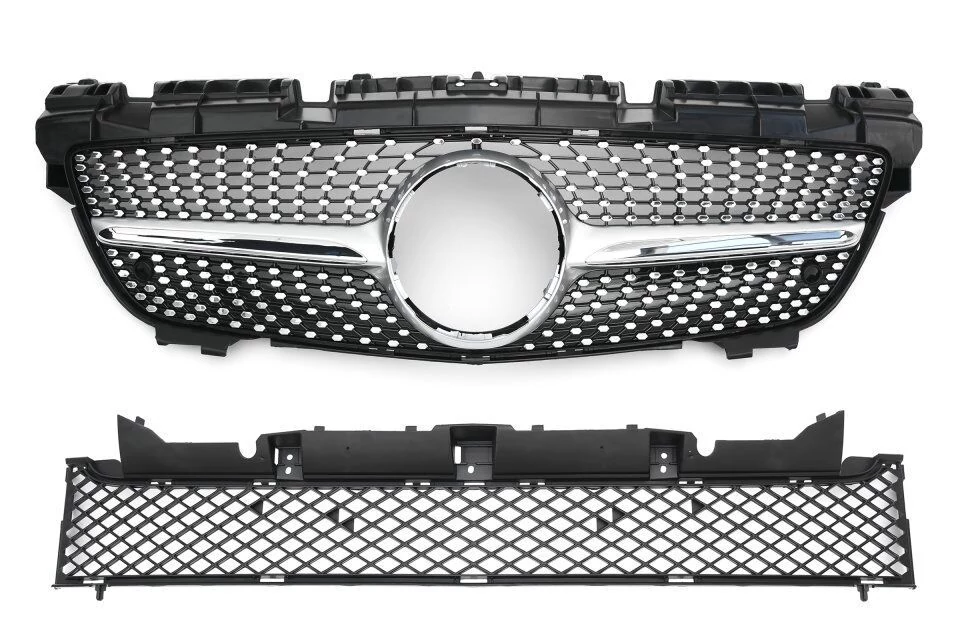 Mercedes Benz SLK R172 2011-2015 króm - ezüst - fekete hűtőrács Gyémánt stílusban