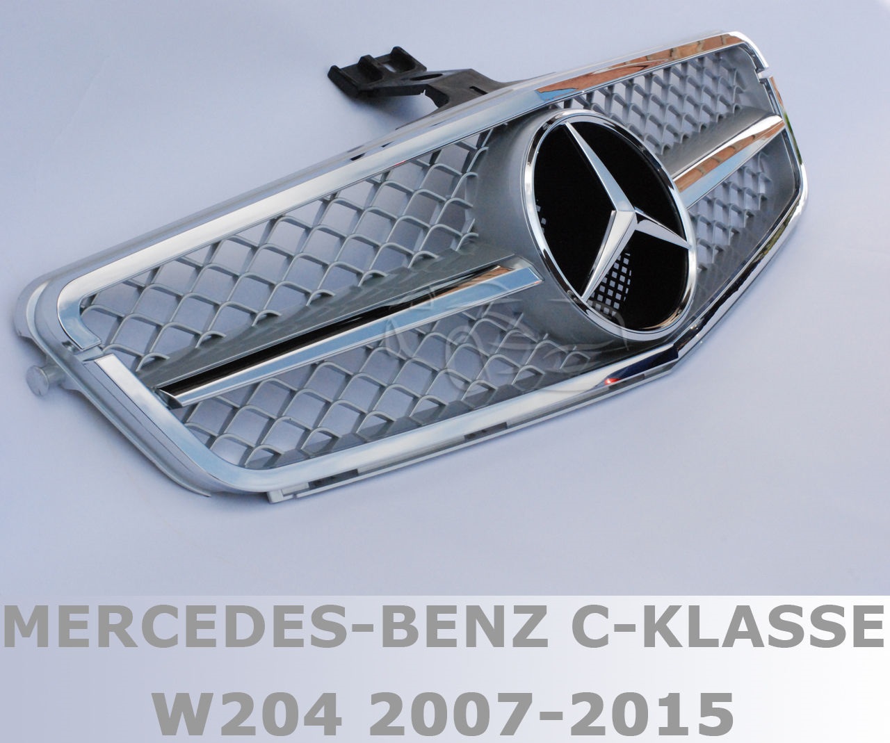 Mercedes Benz W204 króm-ezüst hűtőrács C63 AMG stílusban