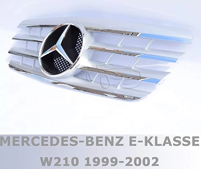 Mercedes Benz W210 1999-2002 ezüst-króm hűtőrács AMG stílusban