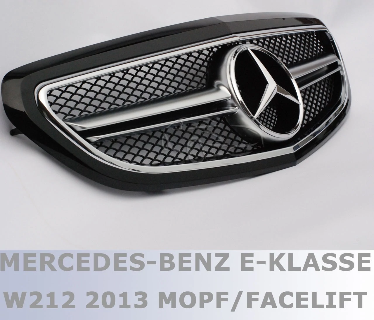 Mercedes Benz W212 MOPF facelift 2013-2016 fekete króm hűtőrács E63 AMG stílusban