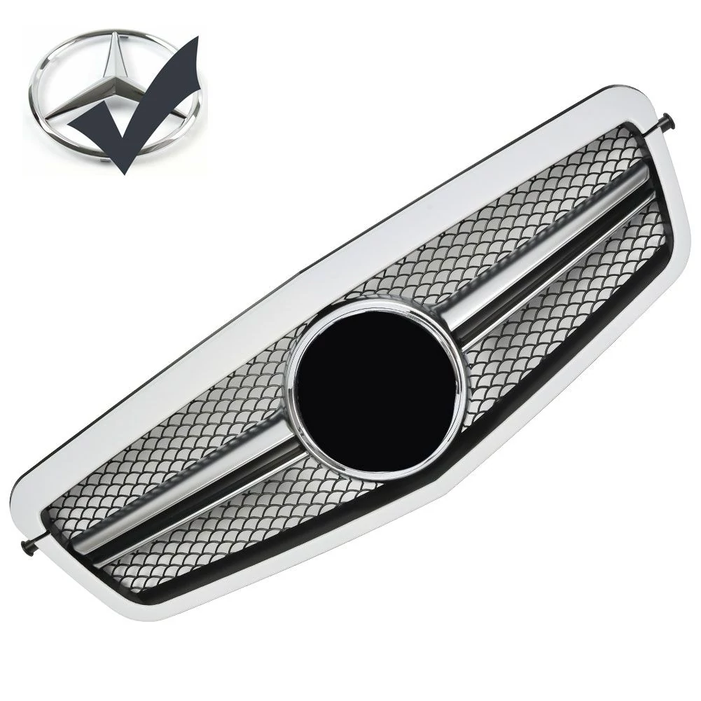 Mercedes Benz W212 2009-2013 fényezetlen - szatén ezüst hűtőrács facelift E63 AMG stílusban