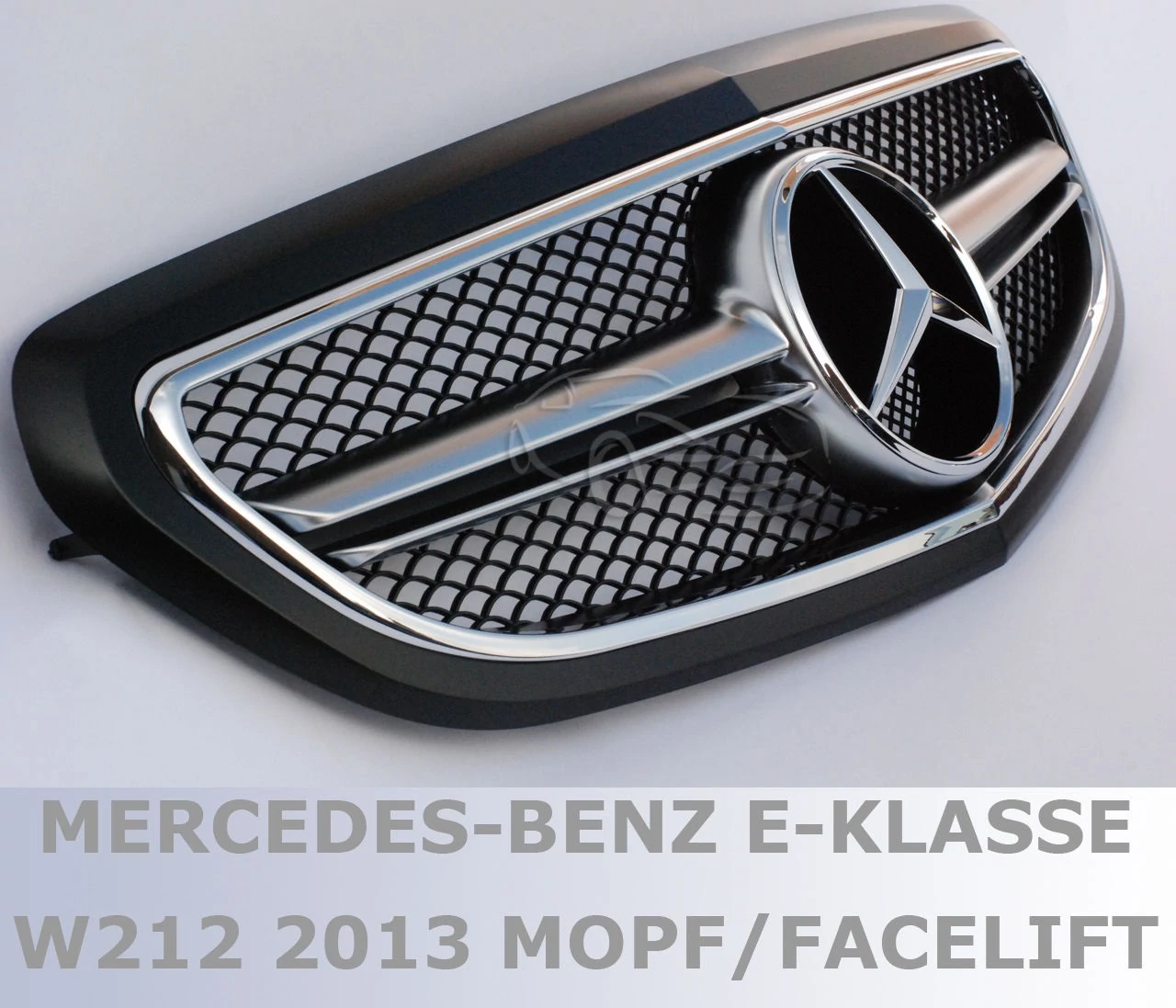 Mercedes Benz W212 2013-2016 facelift matt fekete - króm hűtőrács E63 AMG stílusban