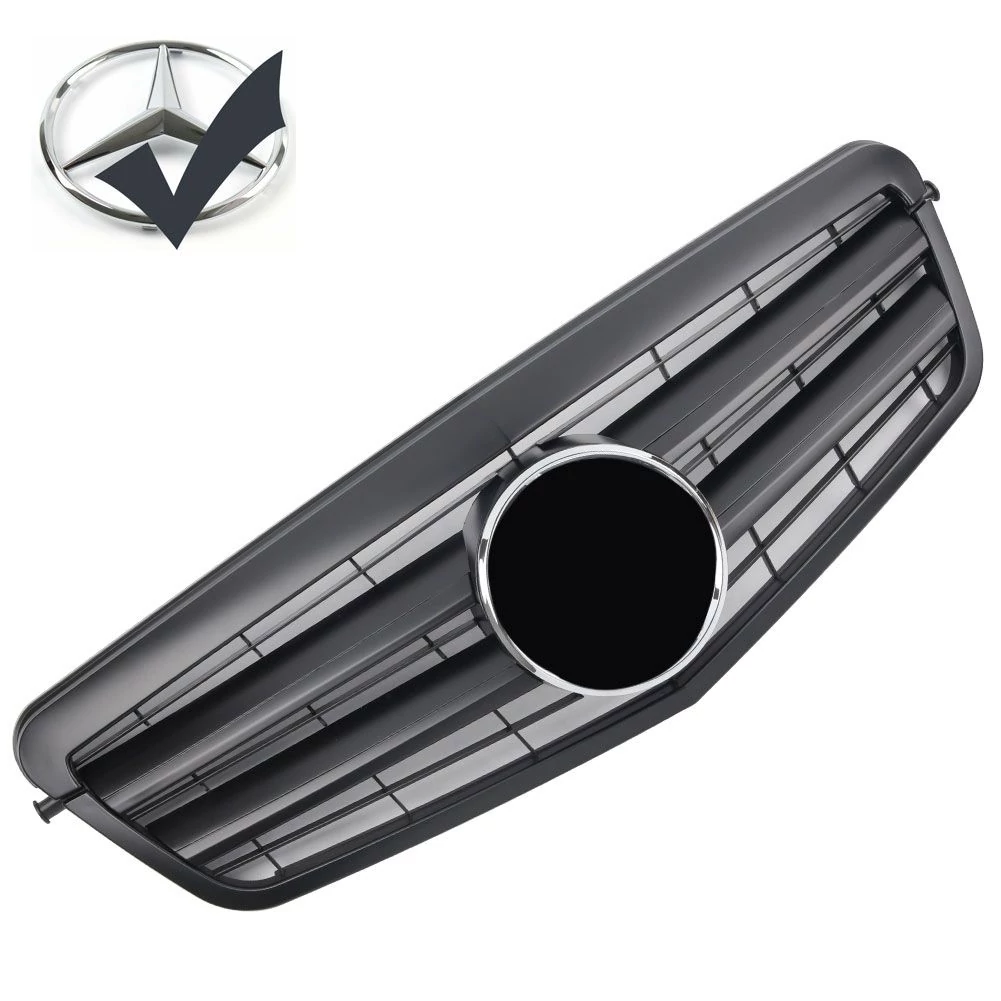 Mercedes Benz W212 2009-2013 matt fekete hűtőrács Avantgarde stílusban (króm emblémával)