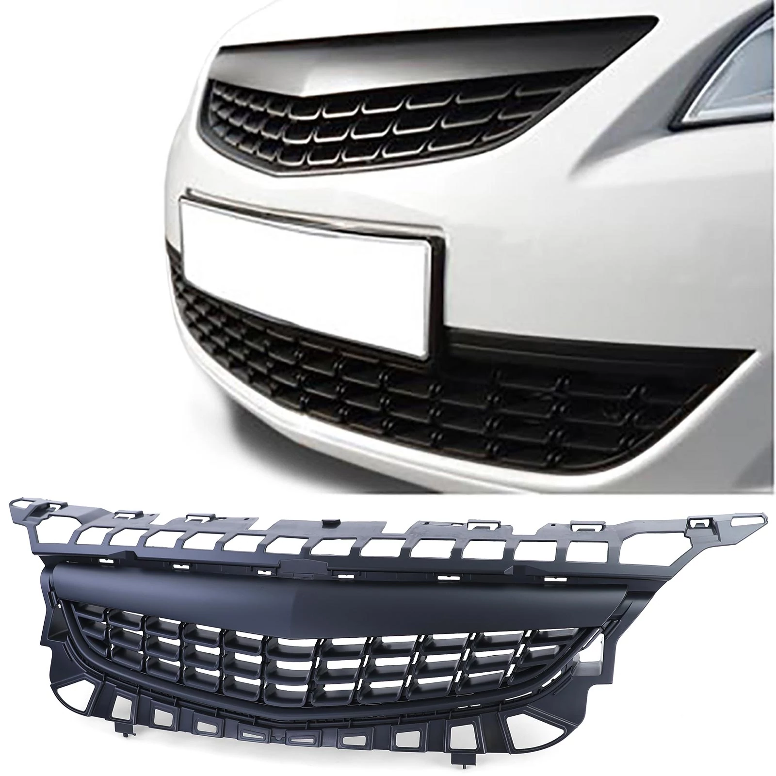 Opel Astra J 2009-2012 5ajtós ferdehátú + kombihoz OPC stílusú matt fekete hűtőrács