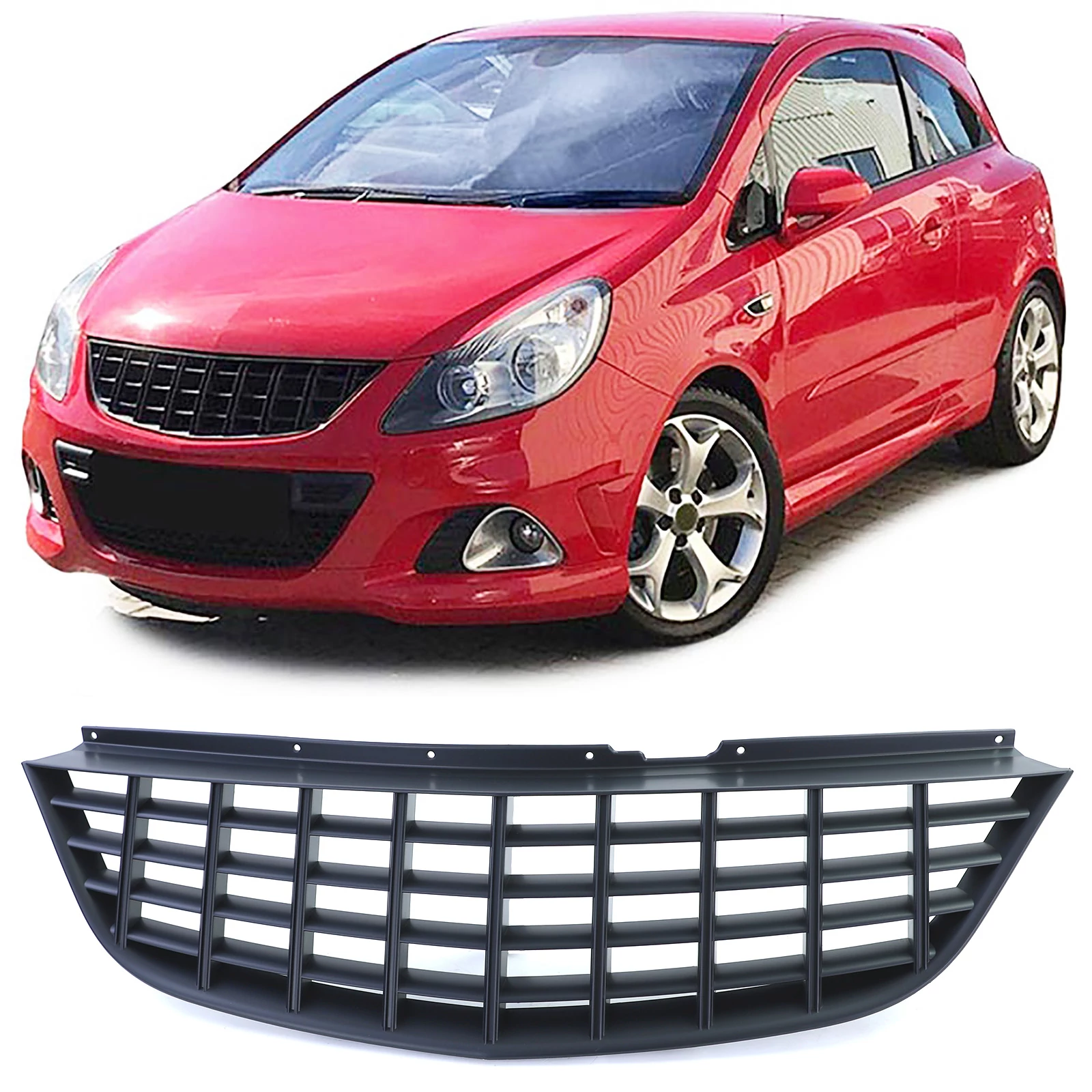 Opel Corsa D 2006-2010 matt fekete hűtőrács