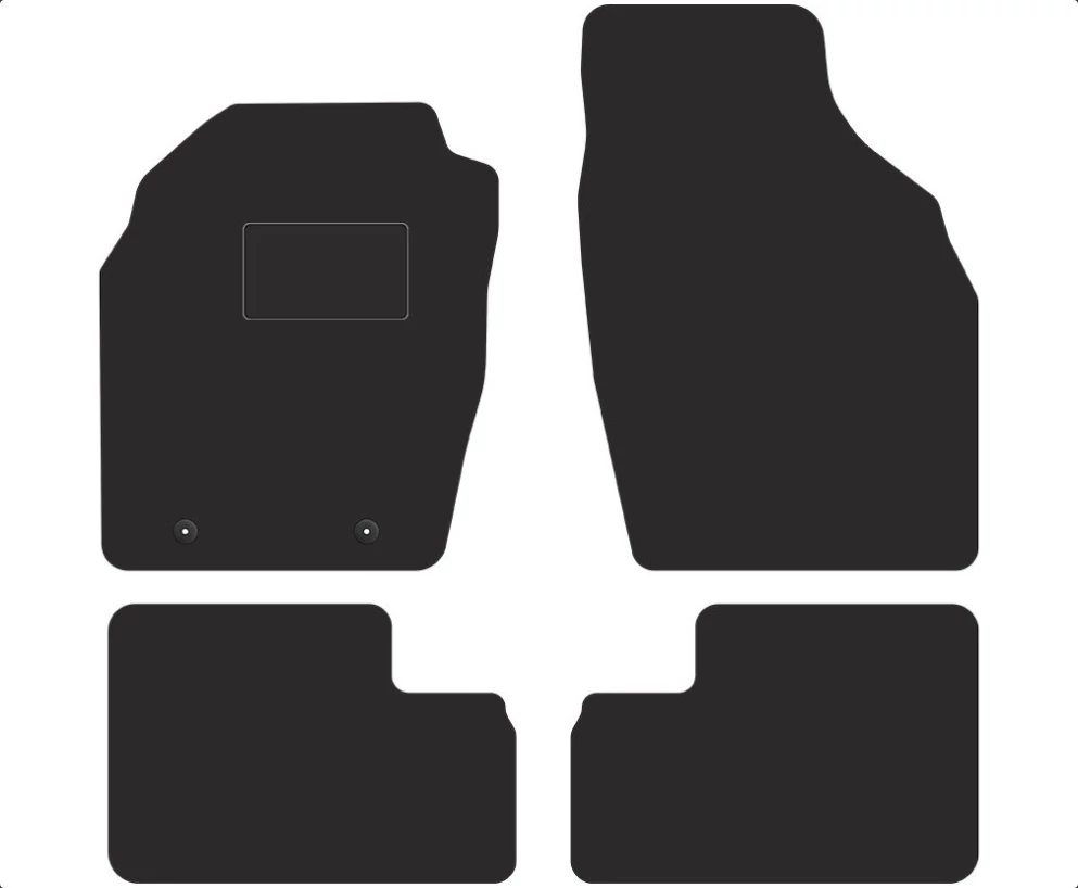 Opel Agila A 2002-2008 prémium fekete 2 patentos velúrszőnyeg szett piros fehér cérnás varrással