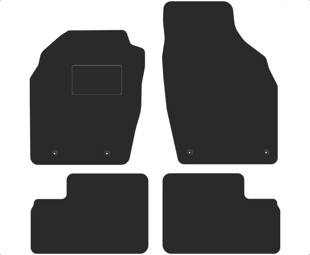 Opel Agila A 2002-2008 prémium fekete 4 patentos velúrszőnyeg szett piros fehér cérnás varrással