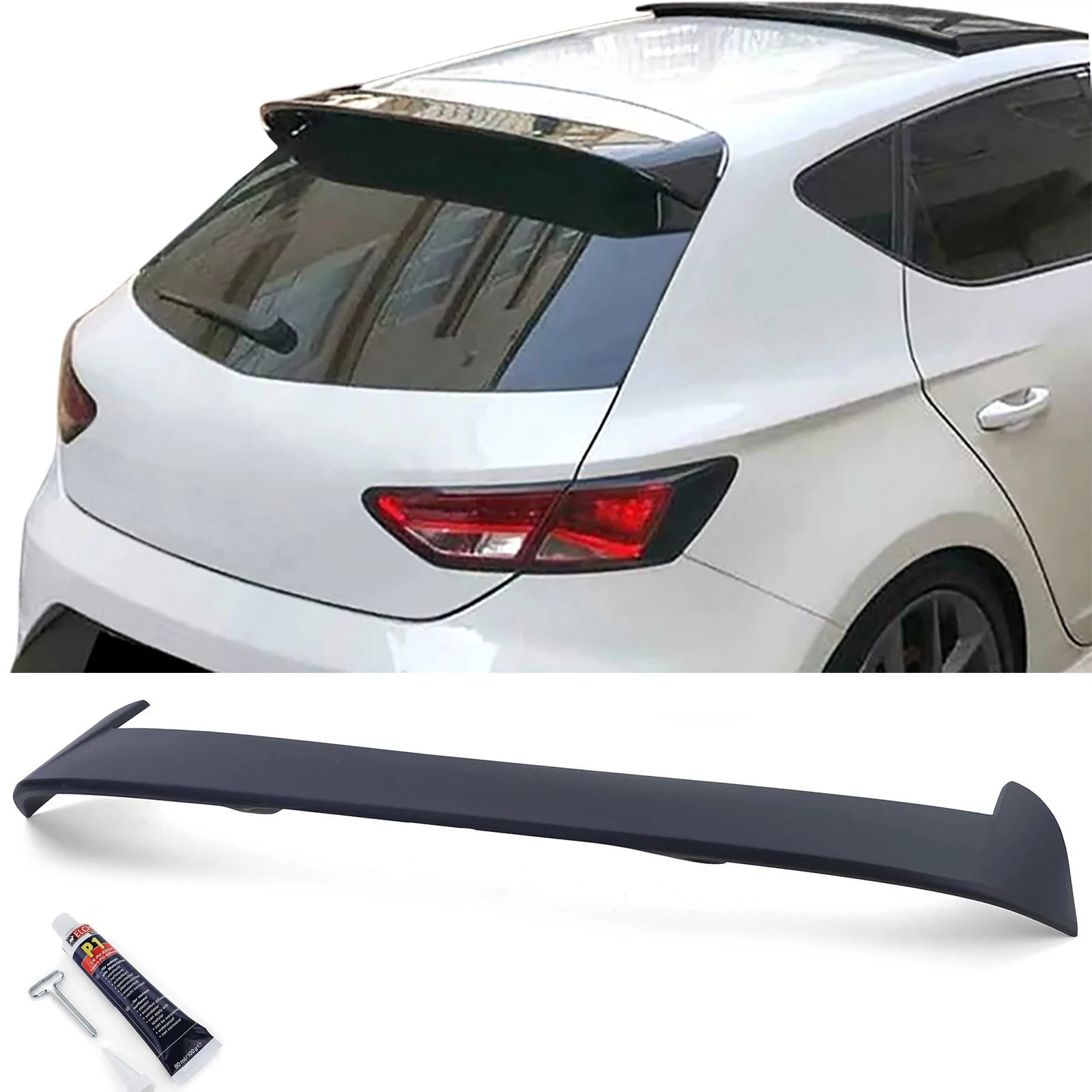SEAT Leon III 5F 2012-2020 matt fekete hátsó ablak / tető spoiler