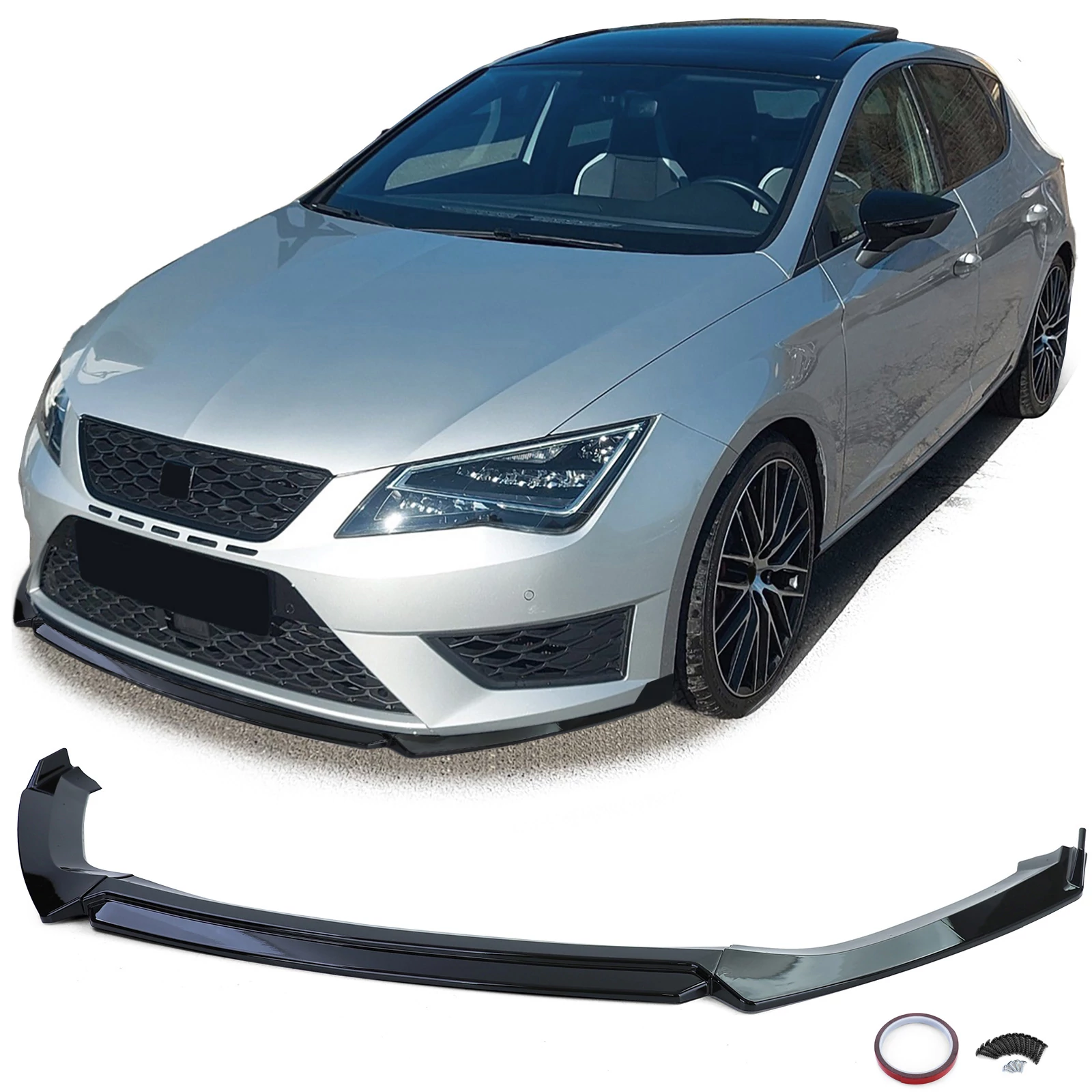 SEAT Leon Cupra 5F 2012-2020 lakkozott fekete ABS műanyag koptató lippe