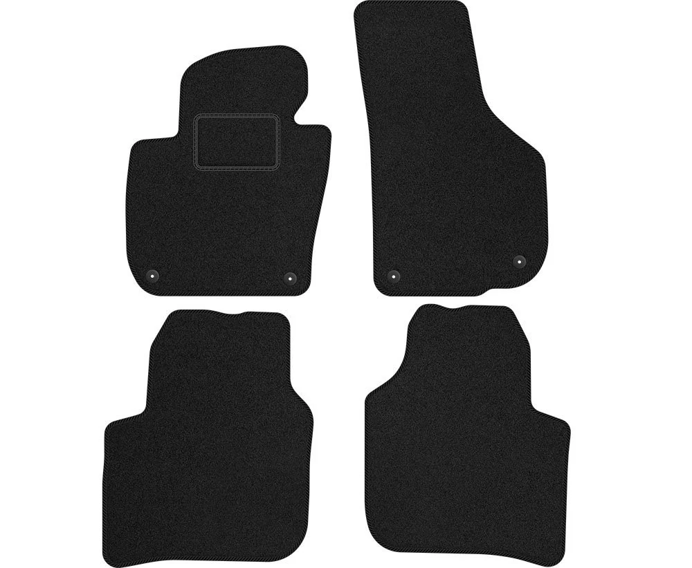 Skoda Superb II 2008-2015 prémium fekete velúrszőnyeg szett (4patentos) piros fehér cérnás varrással