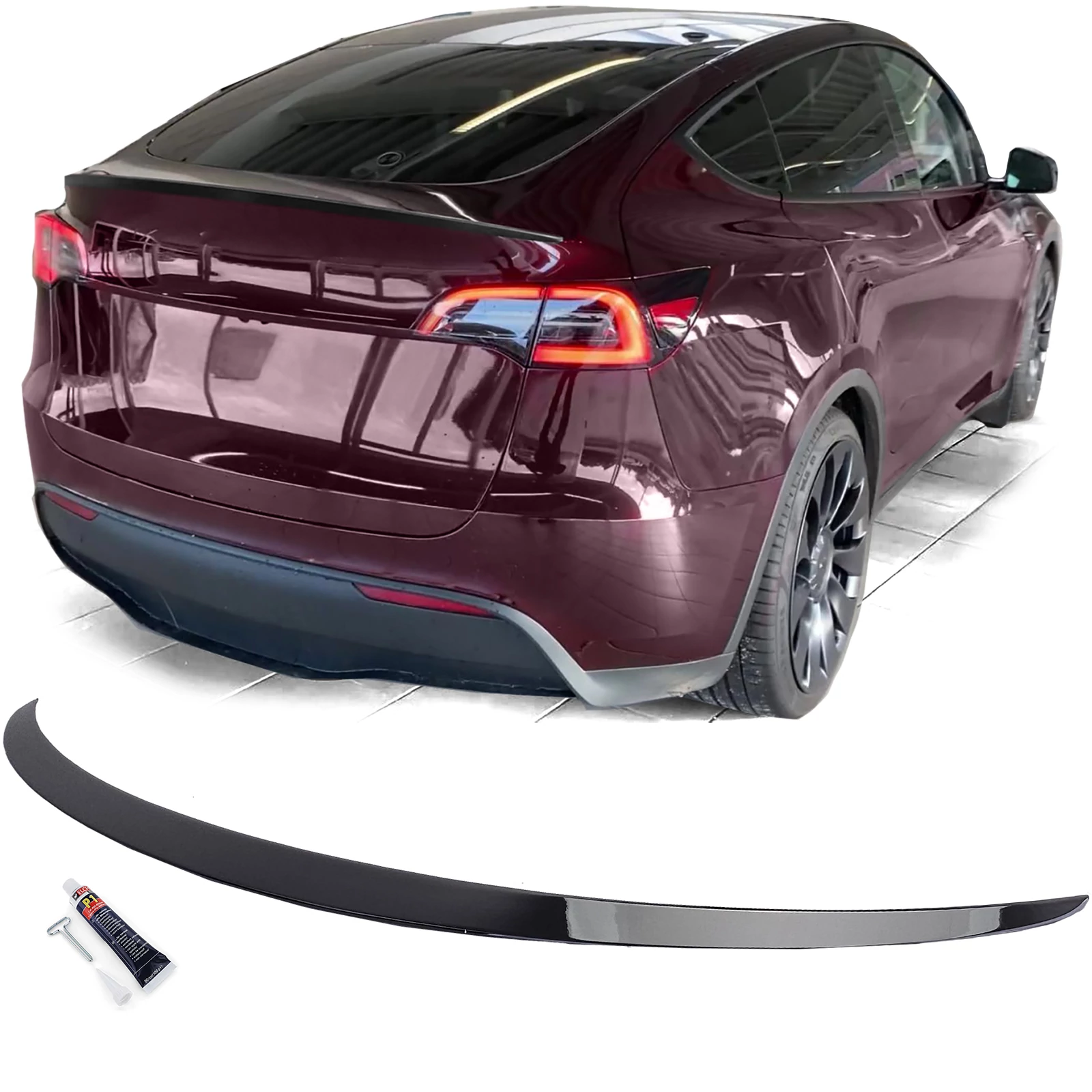 Tesla Model Y 2019- Performance lakkozott fekete csomagtartó spoiler