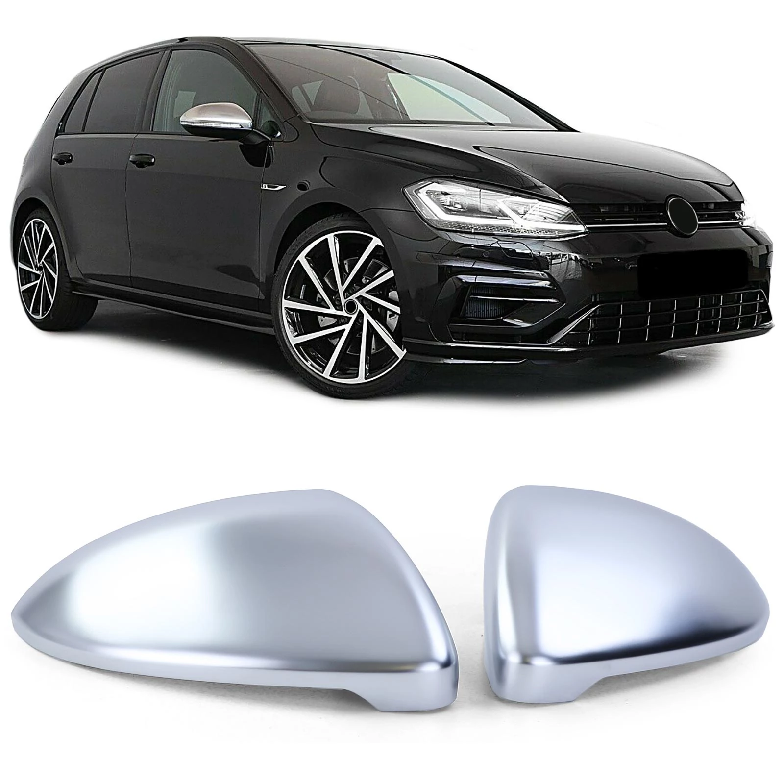 VW Volkswagen Golf VII Touran II matt alumínium külső visszapillantó tükörborítás