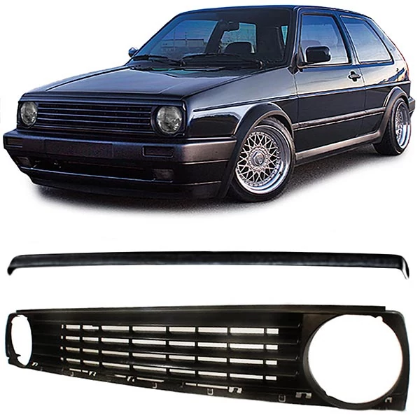 Volkswagen Golf II 19E 1983-1991 fényezetlen fekete hűtőrács felső léccel