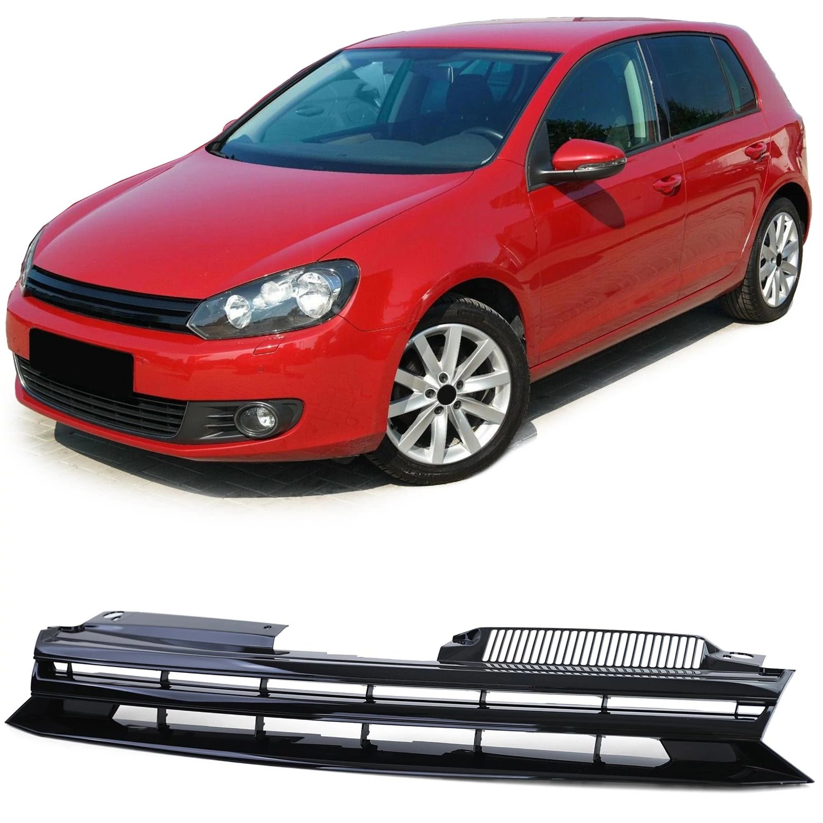 VW Volkswagen Golf VI - 6 embléma mentes lakkozott fekete hűtőrács