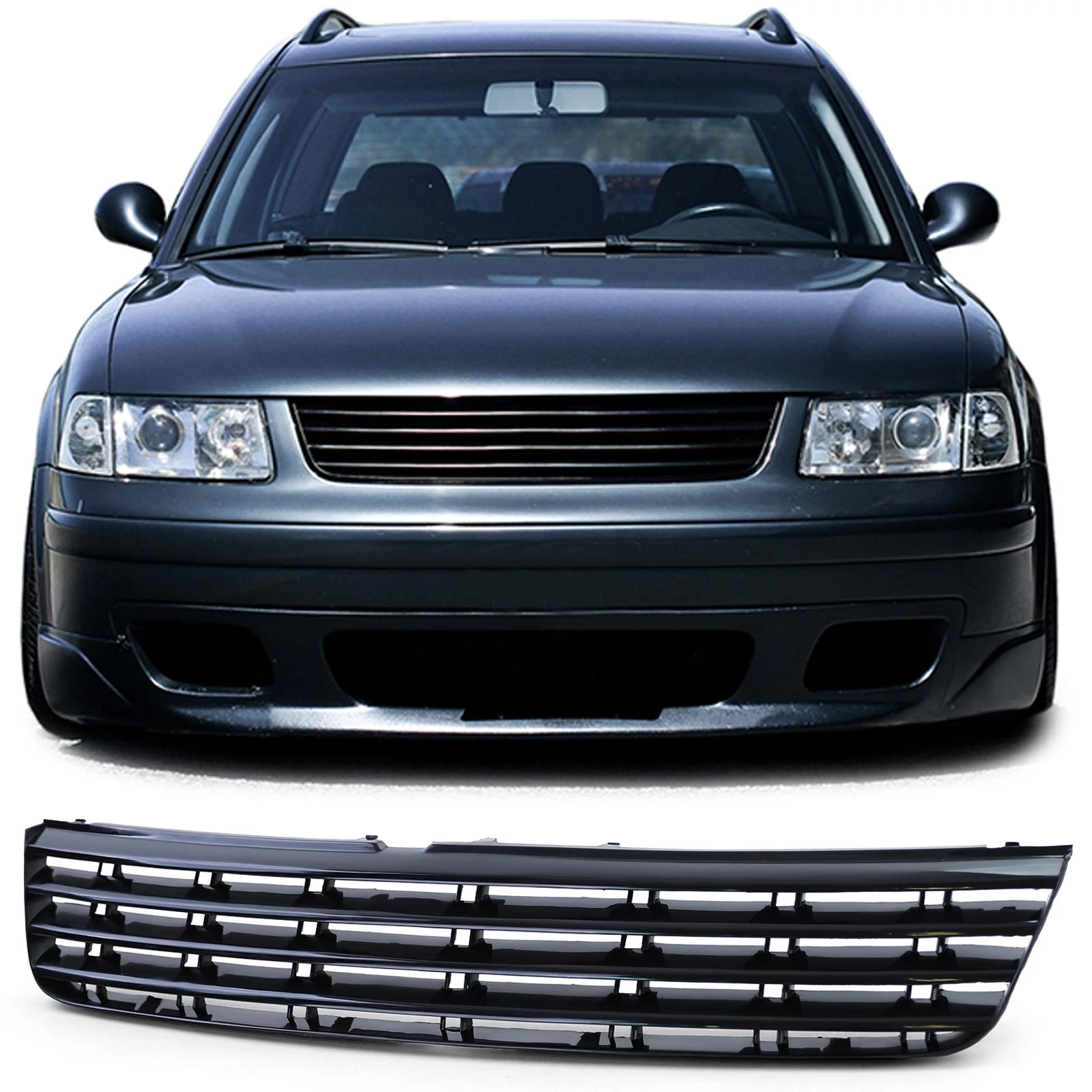 VW Volkswagen Passat B5 3B 1996-2000 fényezetlen fekete hűtőrács