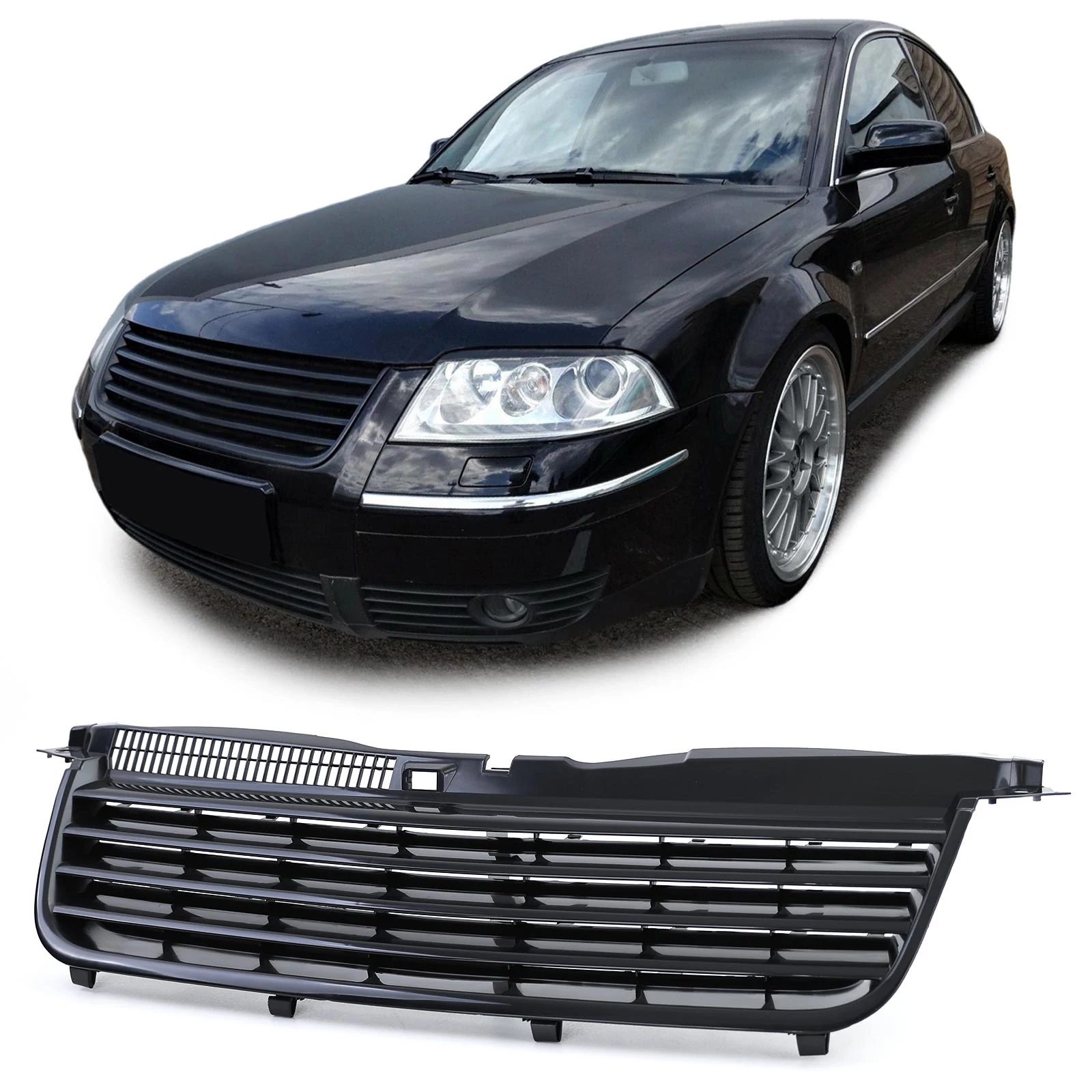 VW Volkswagen Passat B5.5 3BG 2000-2005 fényezetlen fekete hűtőrács