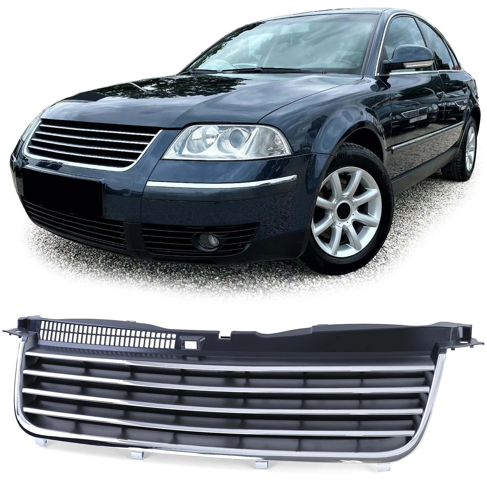 VW Volkswagen Passat B5.5 3BG 2000-2005 króm - fekete hűtőrács