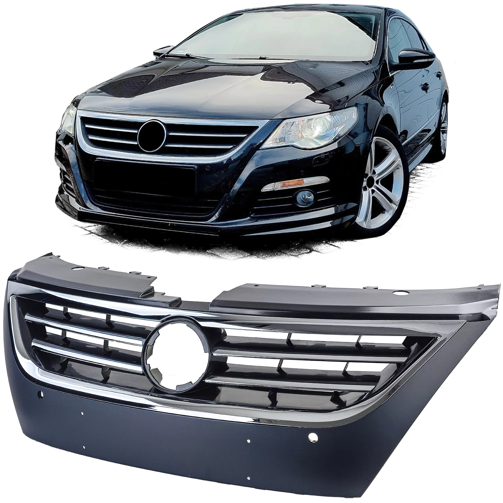 VW Volkswagen Passat CC 2008-2012 króm - fekete hűtőrács