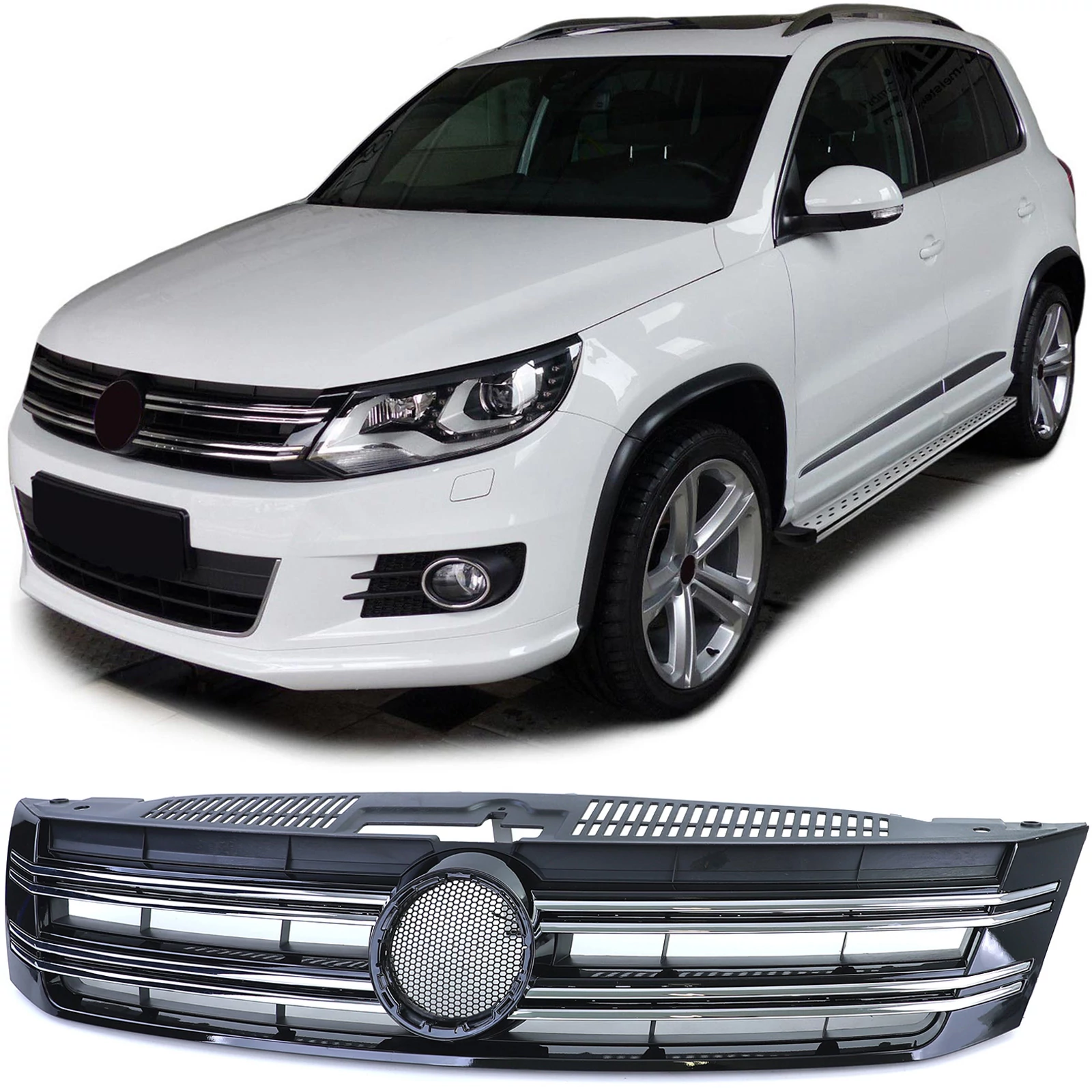 VW Volkswagen Tiguan 5N 2011-2018 facelift lakkozott fekete - króm hűtőrács