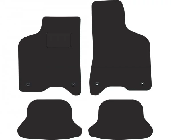 VW Volkswagen Lupo 1998-2005 prémium fekete ovális patentos velúrszőnyeg szett piros fehér cérnás varrással