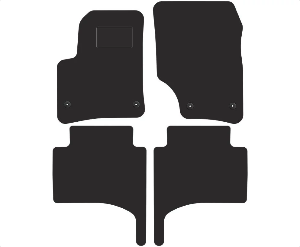 VW Volkswagen Touareg I 2002-2010 prémium fekete velúrszőnyeg szett piros fehér cérnás varrással