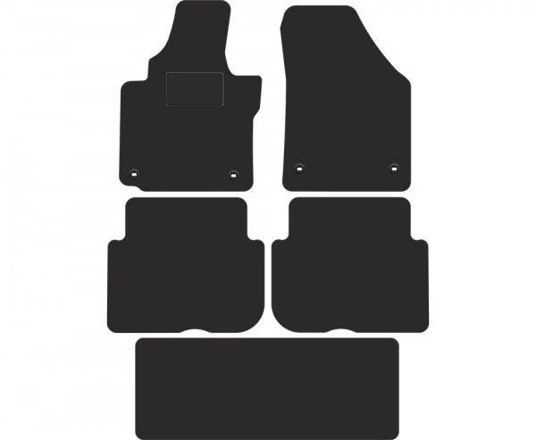 VW Volkswagen Touran 7 személyes 2003-2010 fekete oválispatentos velúrszőnyeg szett