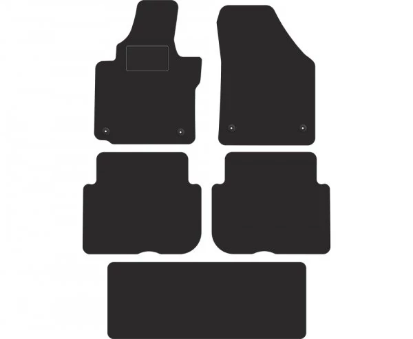 VW Volkswagen Touran 7 személyes 2003-2010 fekete körpatentos velúrszőnyeg szett