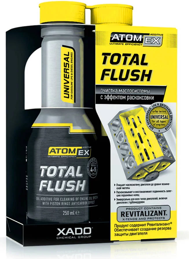 XADO ATOMEX Total Flush olajrendszer tisztító adalék 250ml 40613